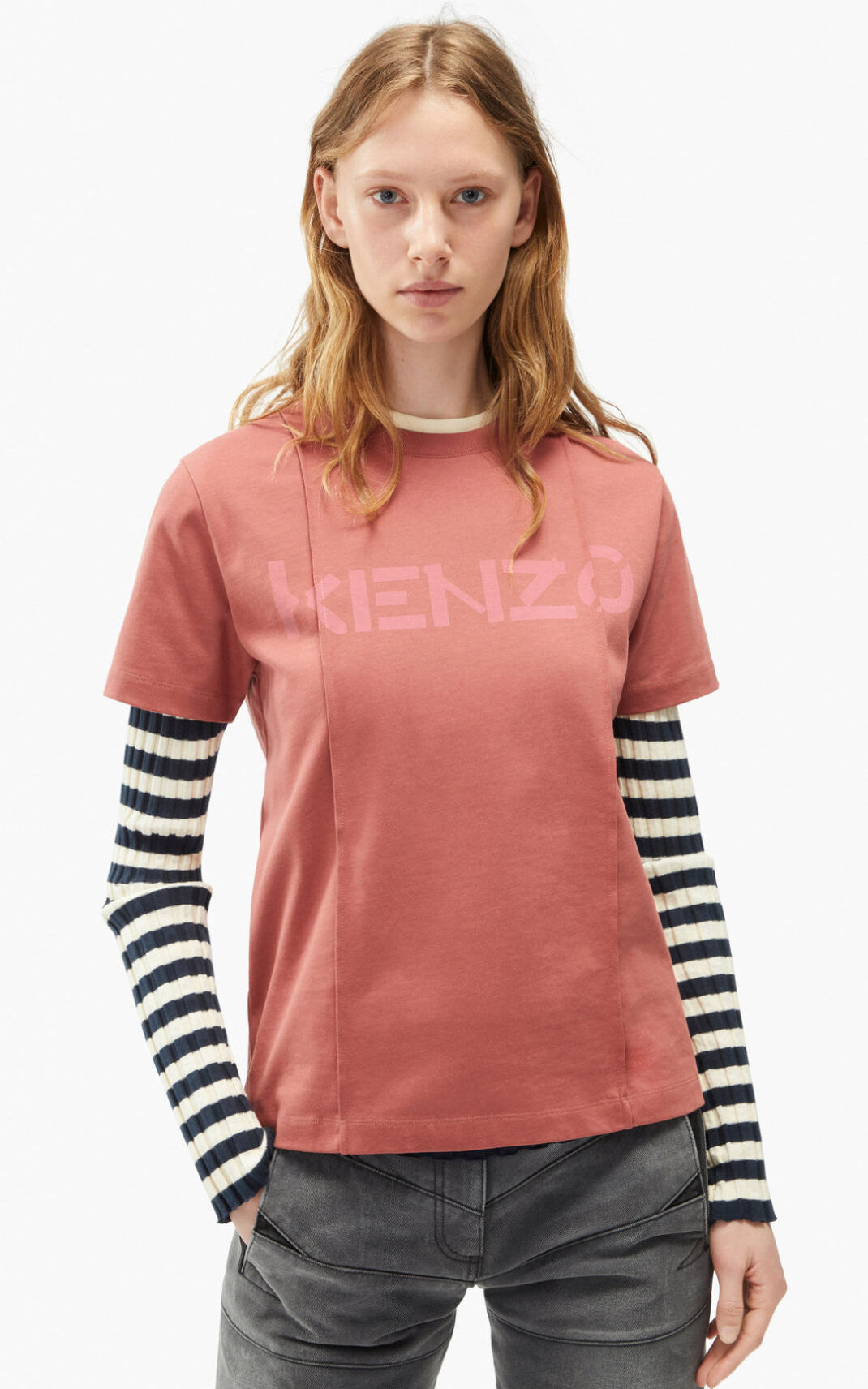 Kenzo Logo loose fitting Ženska Majice Temna Vrtnica SI-4073215